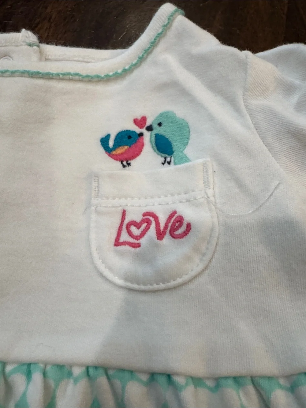 Gymboree Mint and White Heart Dress with Bloomers